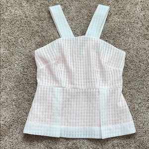 Anthropologie Maeve White and Peach lined tank 10